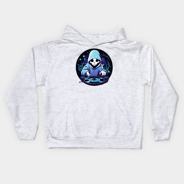 DJ Grim Reaper Kids Hoodie by pako-valor